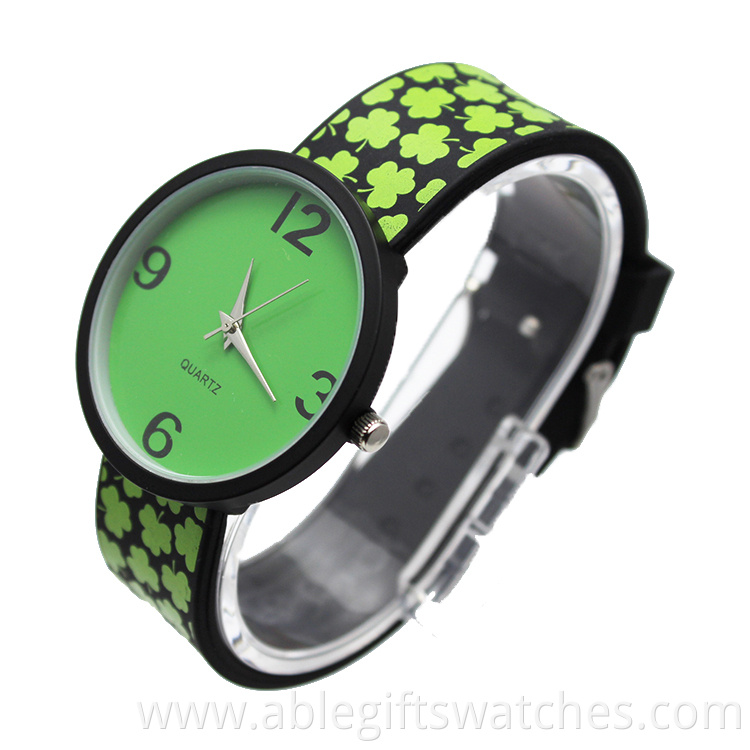 green quartz watch